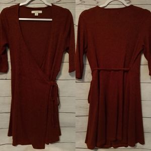 Adam Levine Tunic Wrap Top Bodycon PTP 17.5 with Stretch XL Tag, Garnet Red